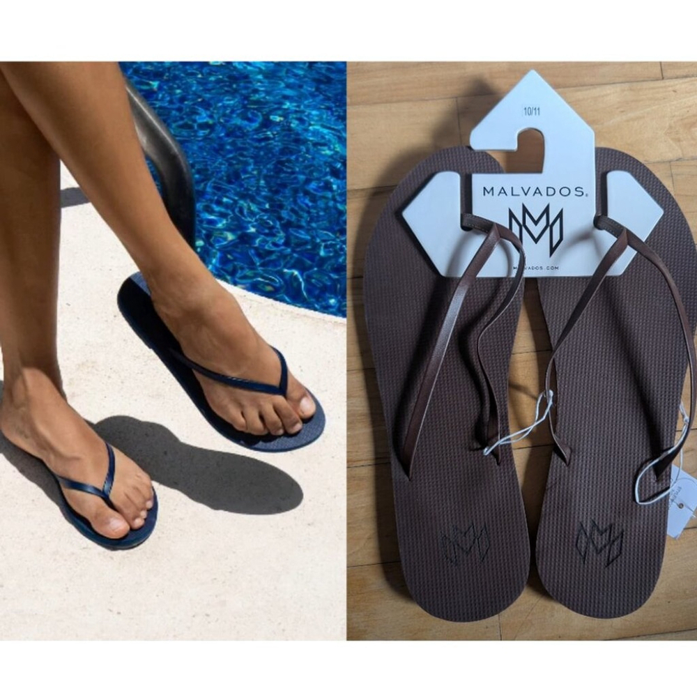 NWT Malvados | Lux Flip Flops in Brunette (Size 10/11)